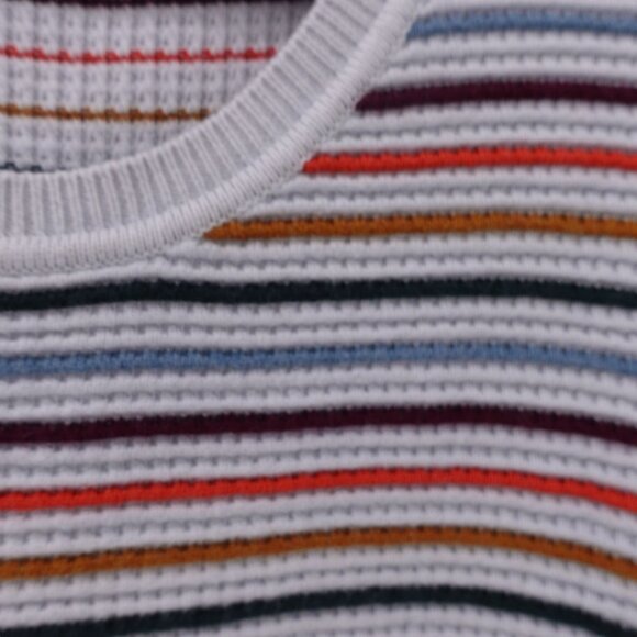 Faherty Sierra Rainbow Sweater Sz L Multicolor Striped Cotton Cashmere Blend - Picture 5 of 12